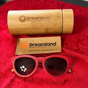 Dreamland Red Bamboo Sunglasses &Case made in Costa Rica